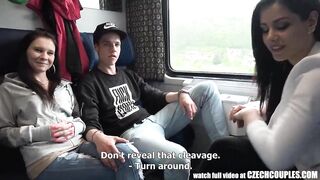 Four-way Orgy In Public Train