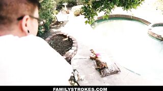 Familystrokes - Sister In Law Enjoys To Tease Her Tiny Bro