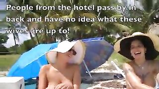 Voyeurchamp.com Beach Taunting Wives Mrs Ginary & Mrs Brooks!