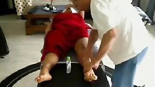 Covert Rubdown Playing With Customers Pussy