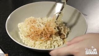 Fire Noodle Challenge While Getting Fucked - Miss Banana